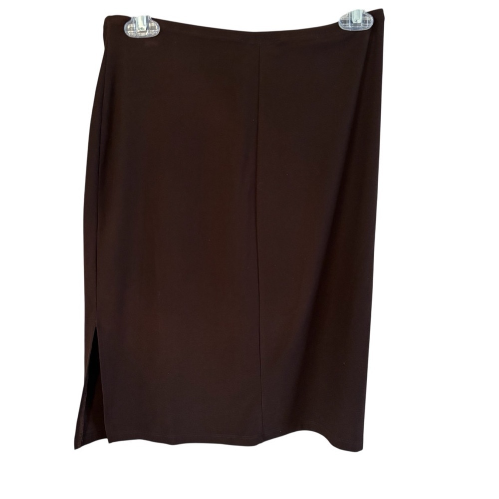 Vintage Skirt Large Pia Clothing USA Classic Brown Midi Skirt Soft Stretchy